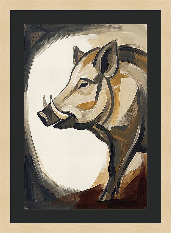 Boar In Minimalist Style