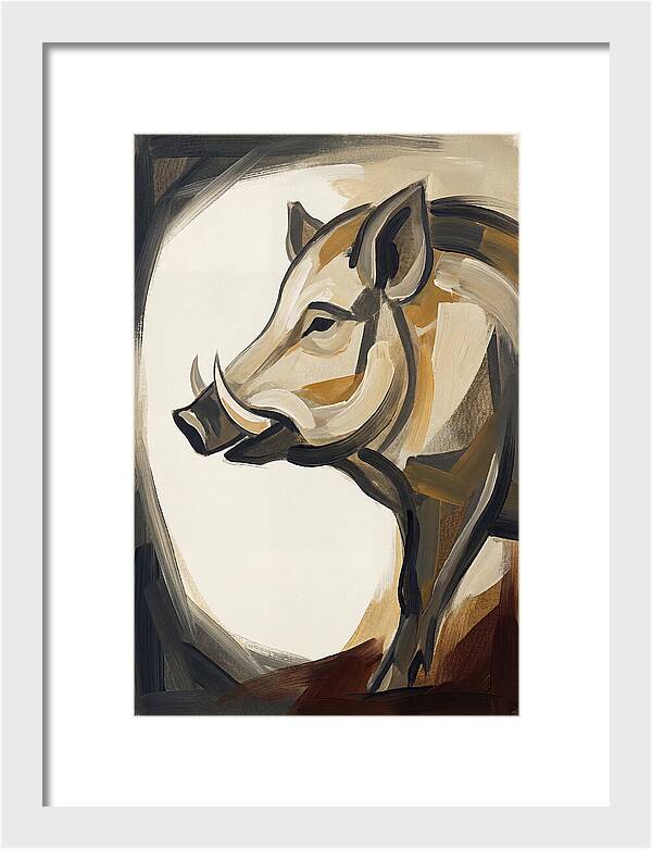 Boar In Minimalist Style