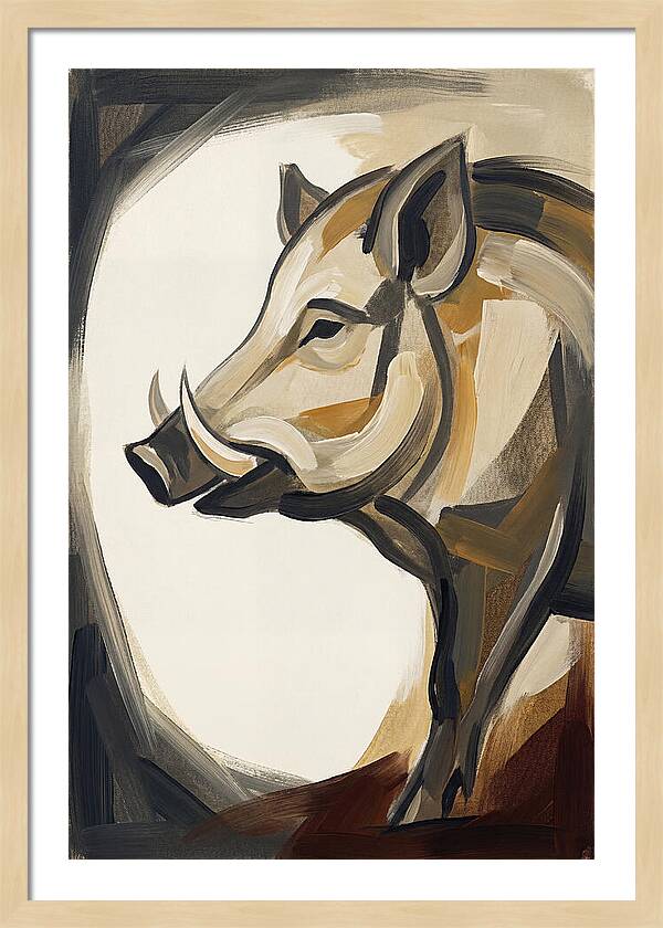 Boar In Minimalist Style