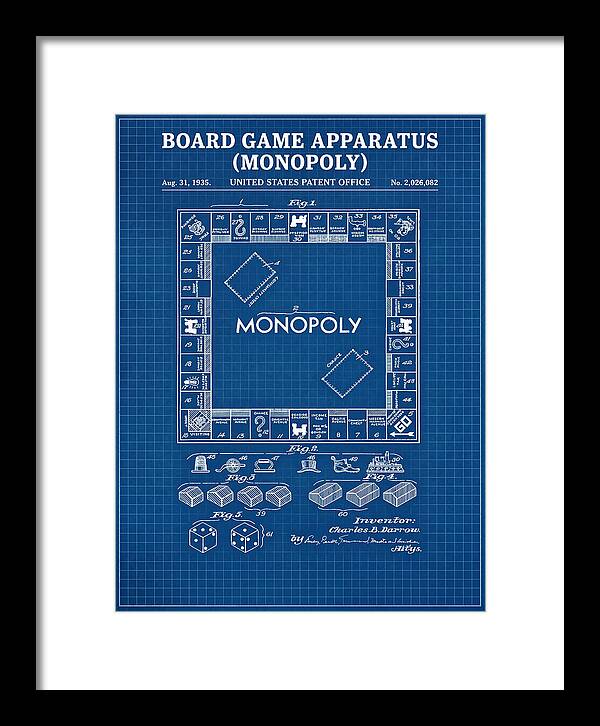 Board Game Apparatus Monopoly Blueprint Patent Us2026082a