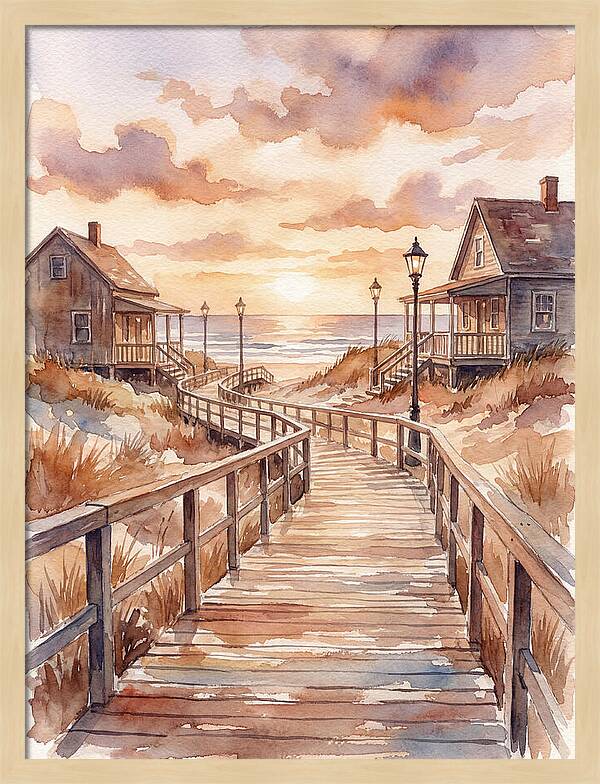 Boardwalk Serenity At Sunset