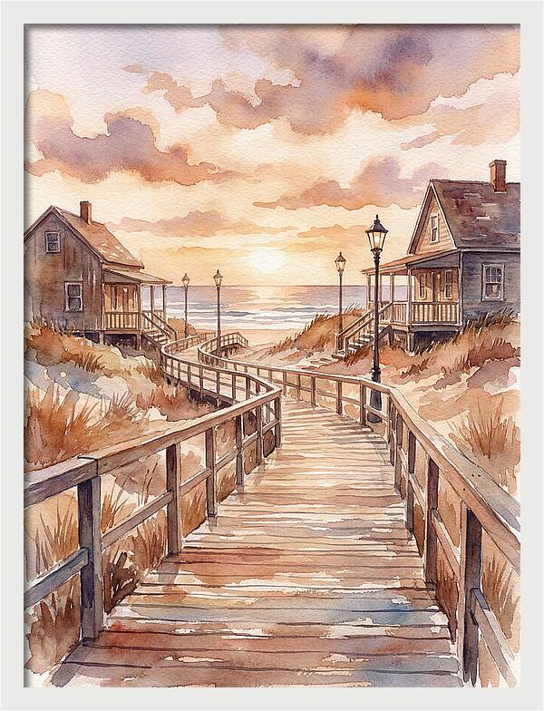 Boardwalk Serenity At Sunset