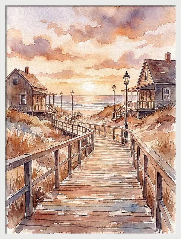 Boardwalk Serenity At Sunset