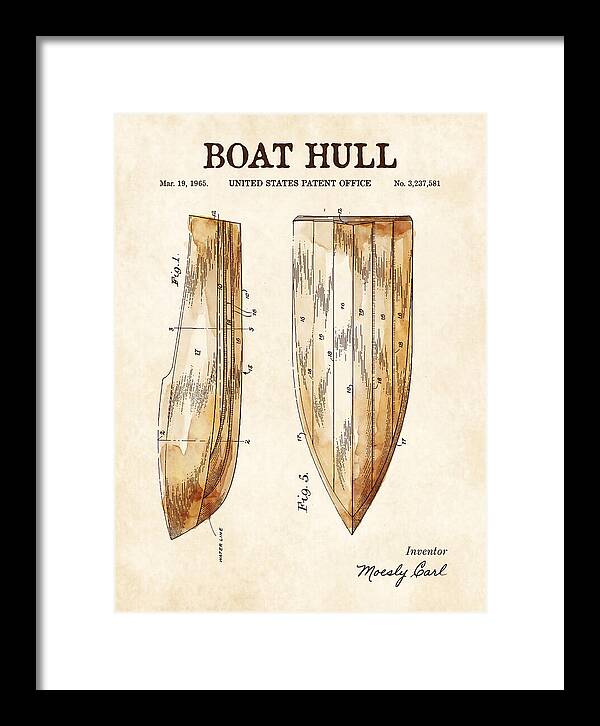 Boat Hull Watercolor Patent Us3237581a