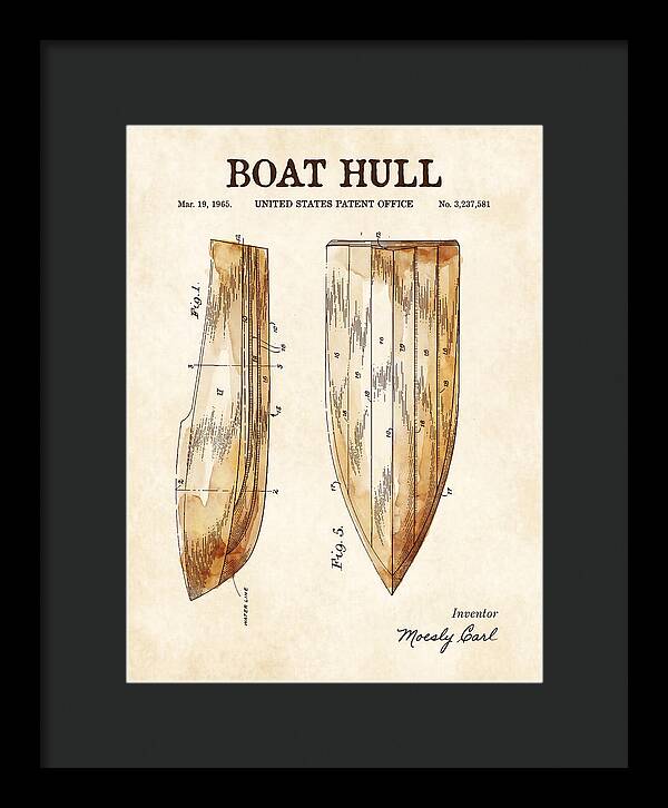 Boat Hull Watercolor Patent Us3237581a