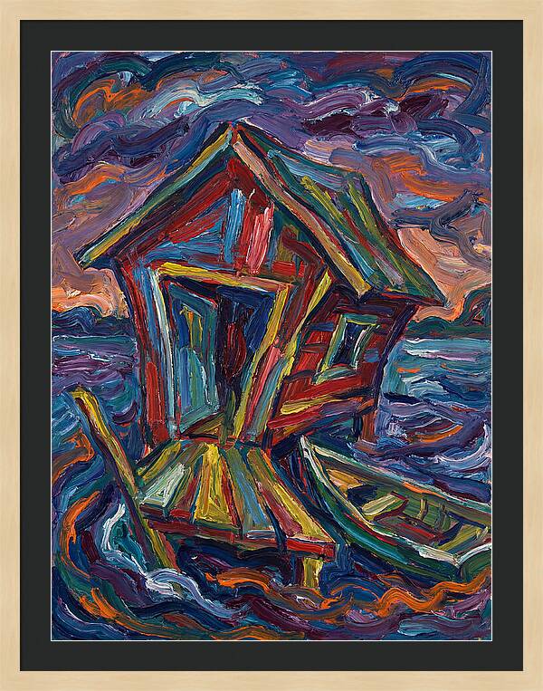 Boathouse In Vibrant Swirls