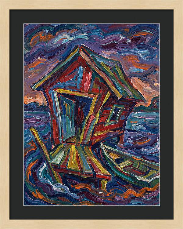 Boathouse In Vibrant Swirls