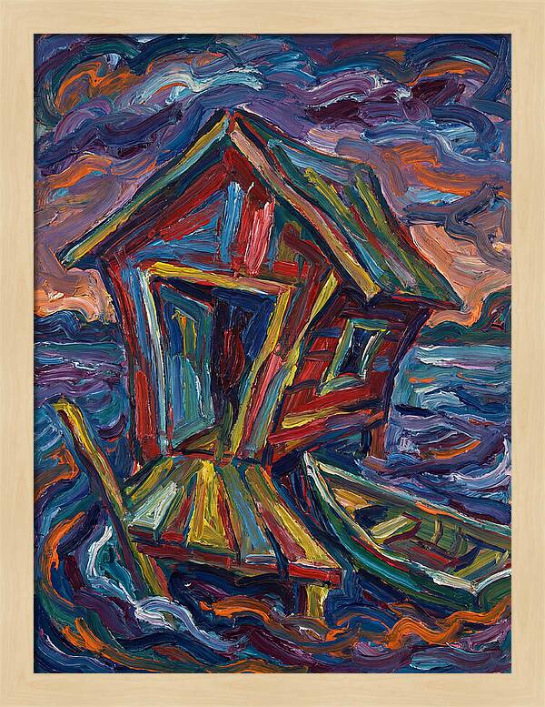 Boathouse In Vibrant Swirls