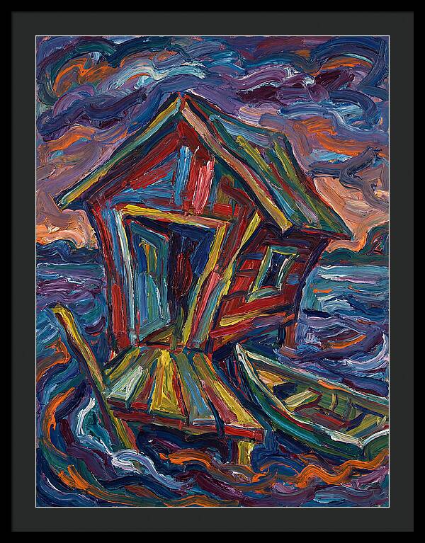 Boathouse In Vibrant Swirls