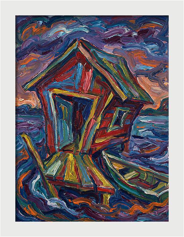 Boathouse In Vibrant Swirls