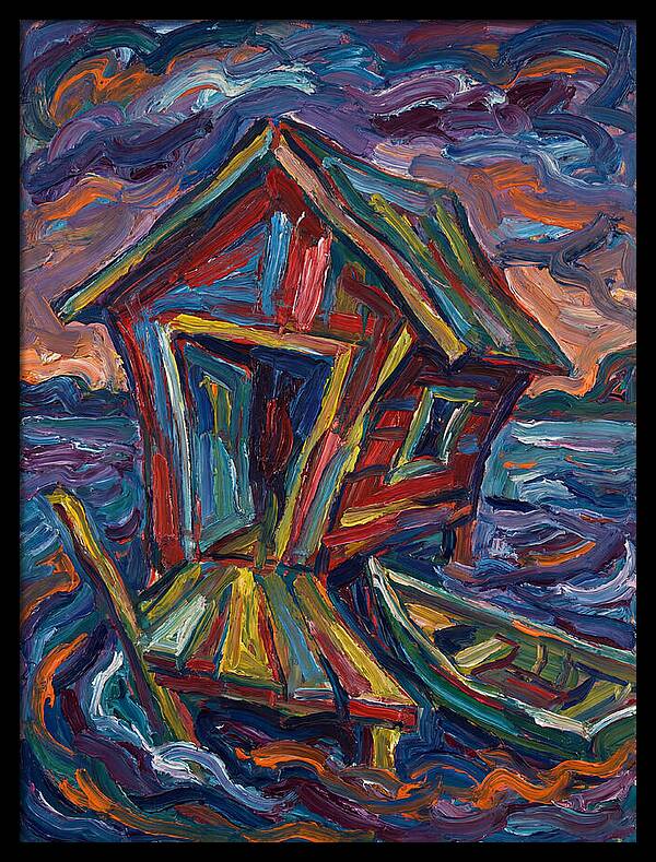 Boathouse In Vibrant Swirls