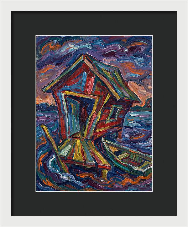 Boathouse In Vibrant Swirls