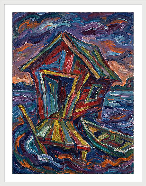 Boathouse In Vibrant Swirls