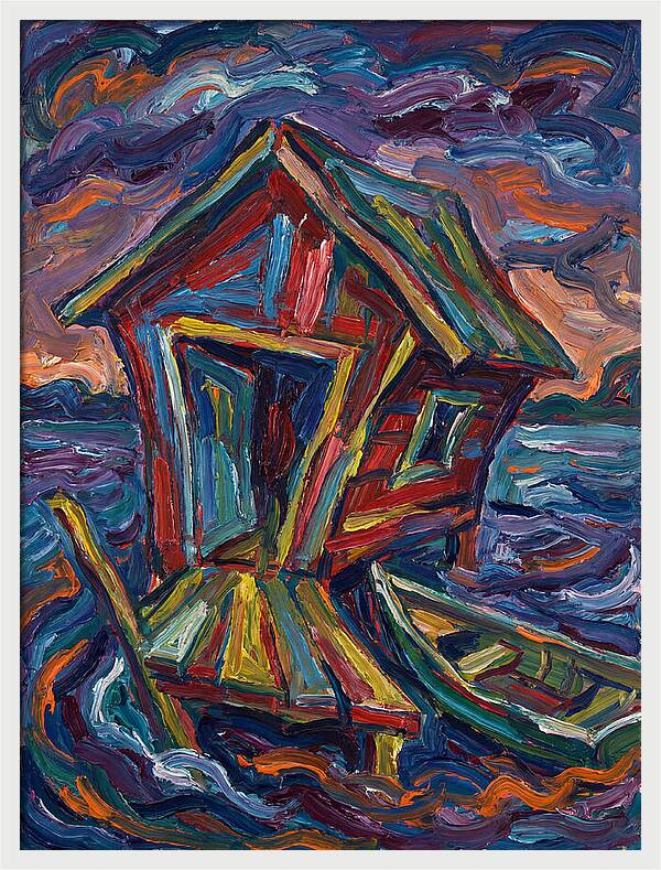 Boathouse In Vibrant Swirls