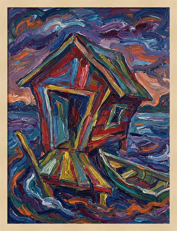 Boathouse In Vibrant Swirls