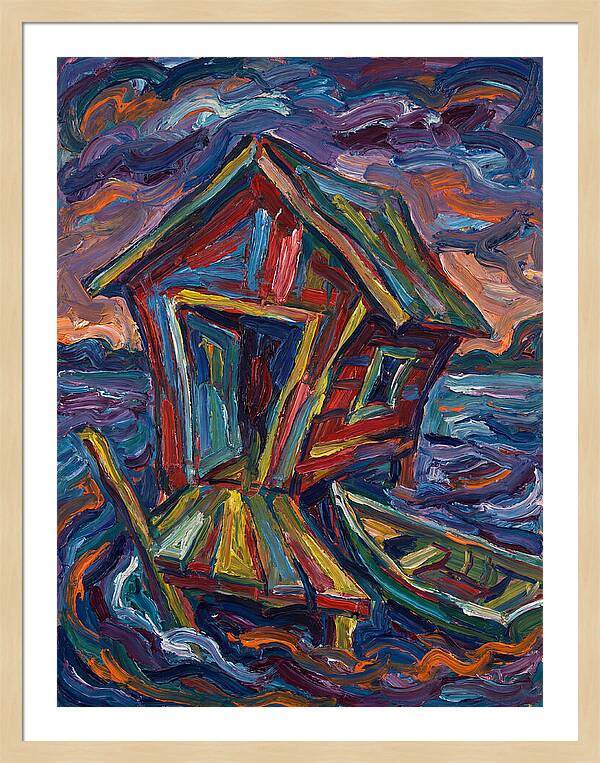 Boathouse In Vibrant Swirls