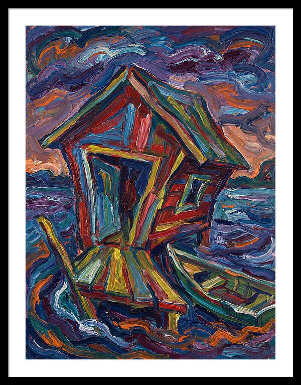 Boathouse In Vibrant Swirls