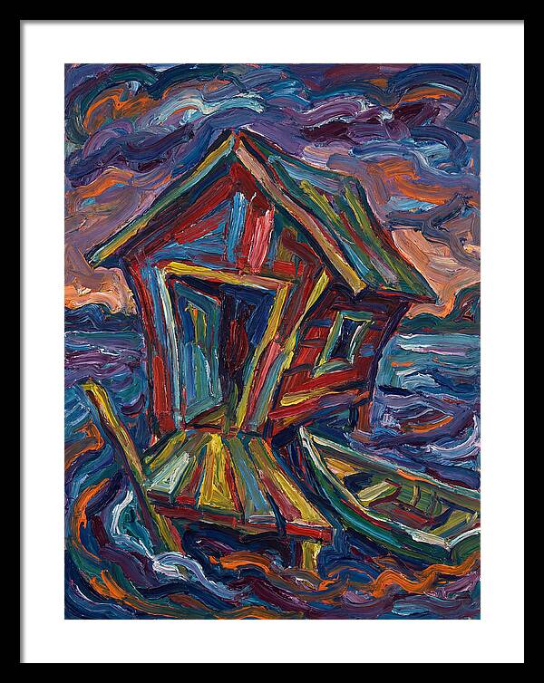 Boathouse In Vibrant Swirls