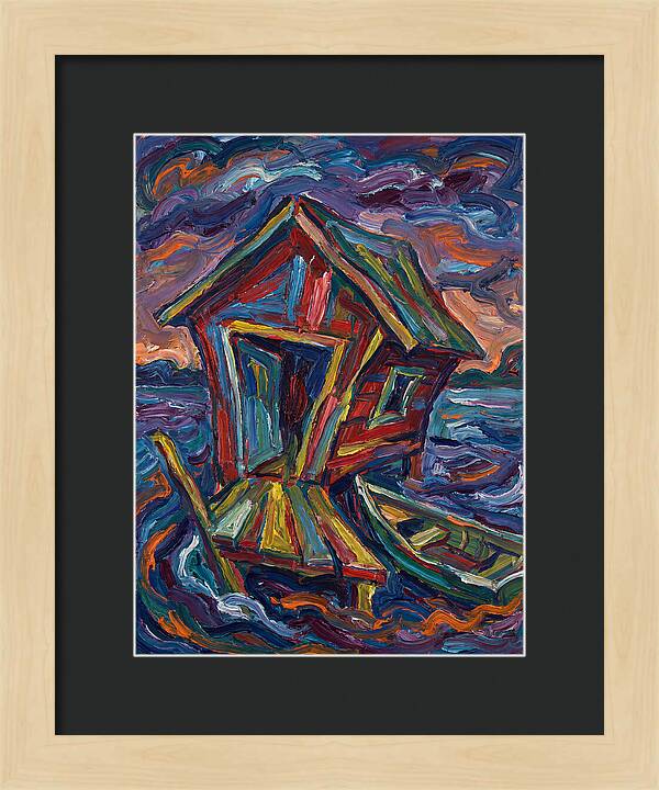 Boathouse In Vibrant Swirls