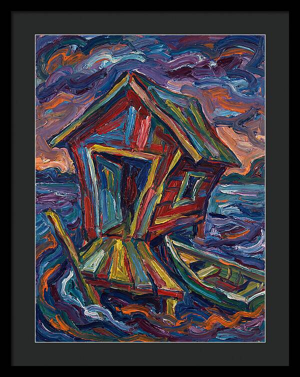Boathouse In Vibrant Swirls