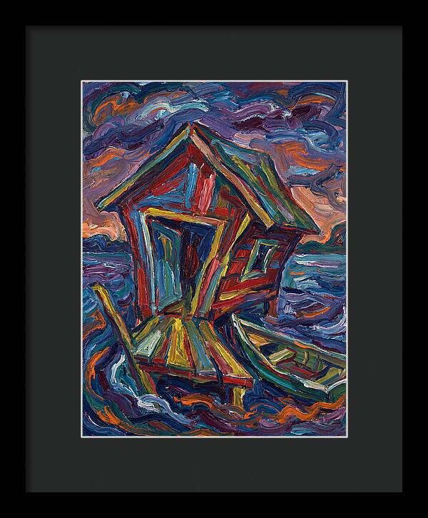Boathouse In Vibrant Swirls