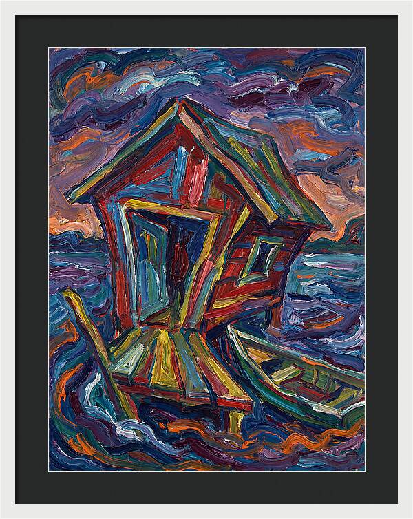 Boathouse In Vibrant Swirls