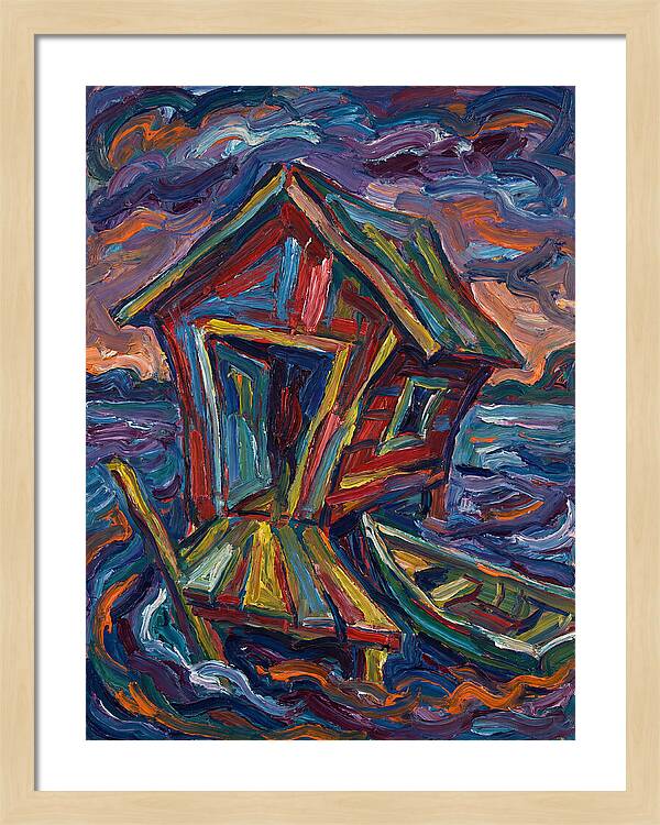 Boathouse In Vibrant Swirls