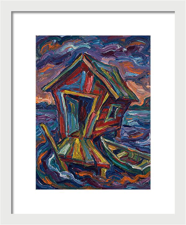 Boathouse In Vibrant Swirls