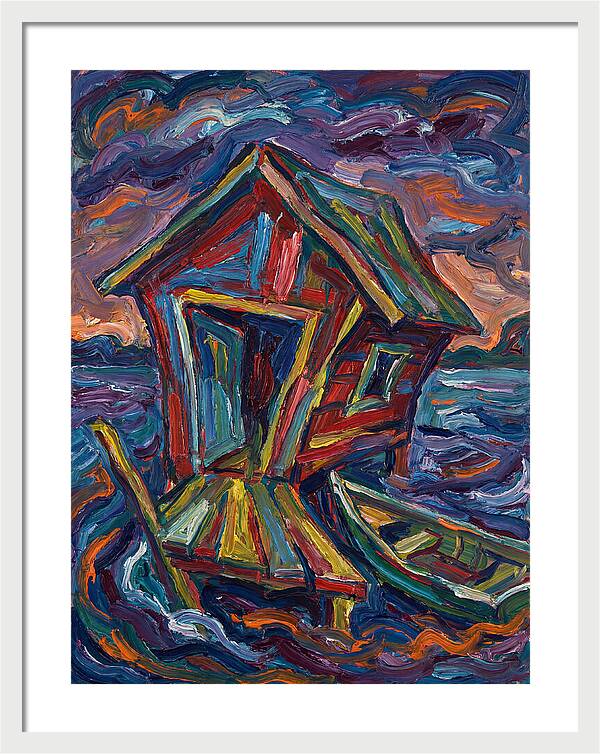 Boathouse In Vibrant Swirls