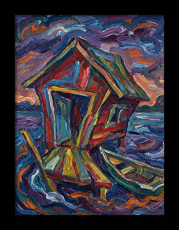 Boathouse In Vibrant Swirls