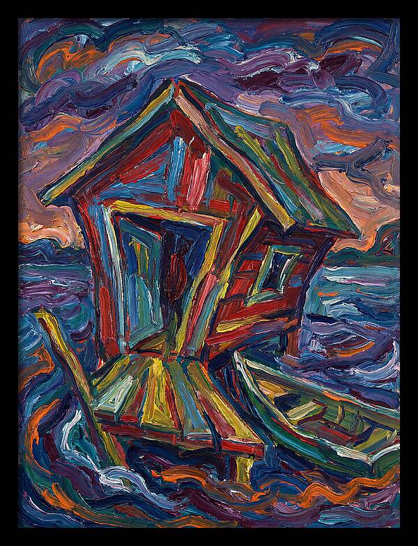 Boathouse In Vibrant Swirls
