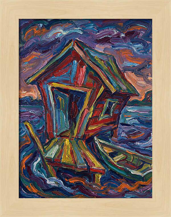Boathouse In Vibrant Swirls