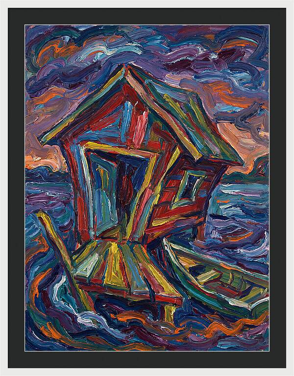 Boathouse In Vibrant Swirls