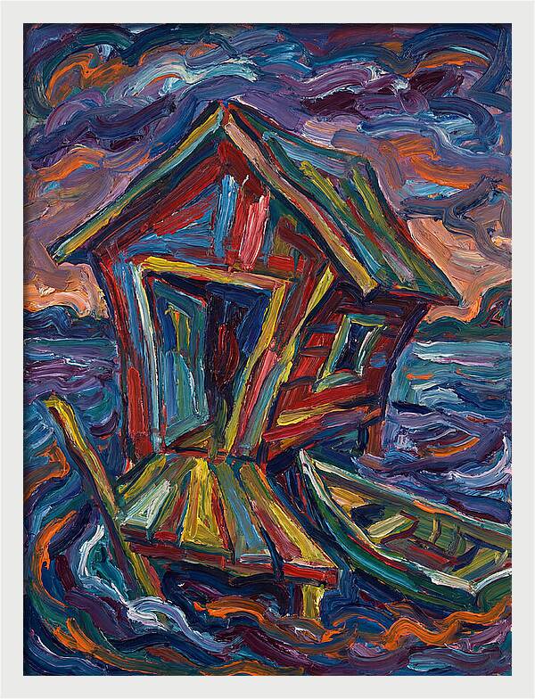 Boathouse In Vibrant Swirls