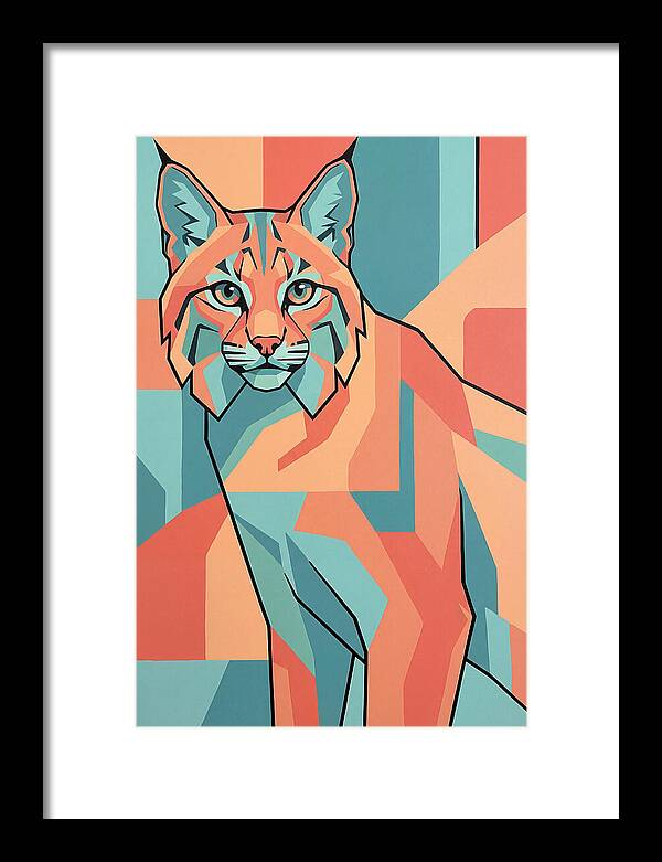 Bobcat In Geometric Colors
