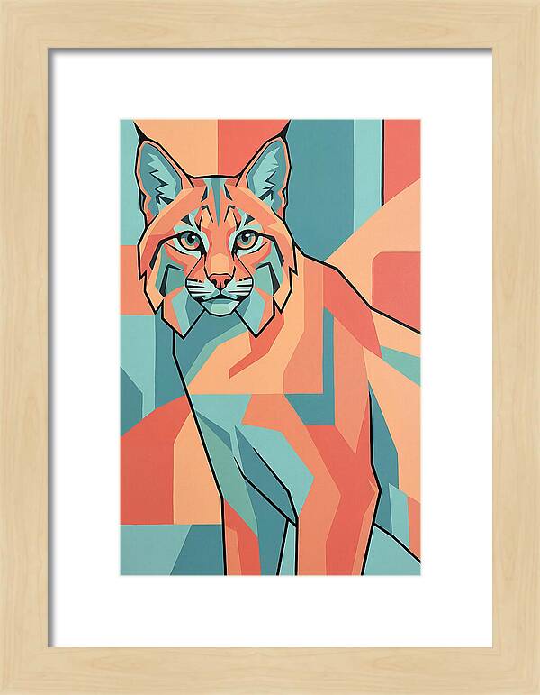 Bobcat In Geometric Colors