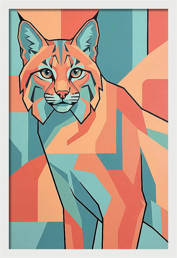 Bobcat In Geometric Colors