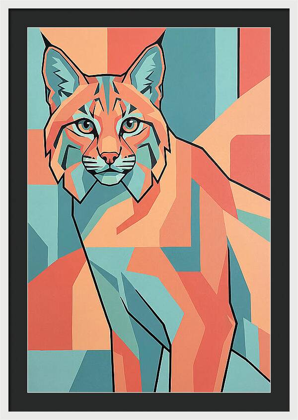 Bobcat In Geometric Colors