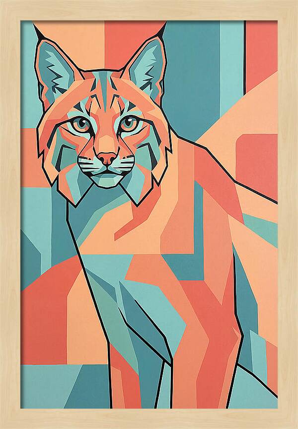 Bobcat In Geometric Colors