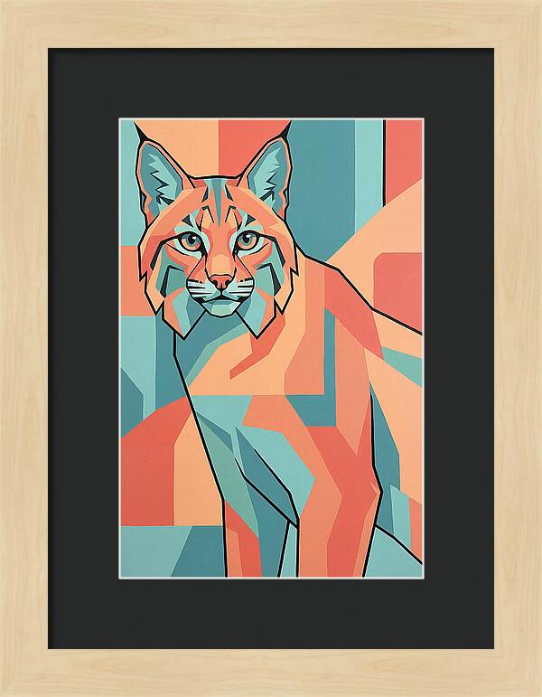 Bobcat In Geometric Colors