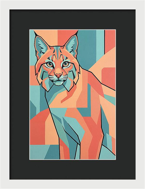 Bobcat In Geometric Colors