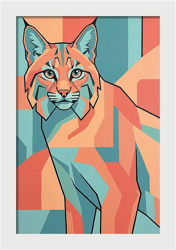 Bobcat In Geometric Colors