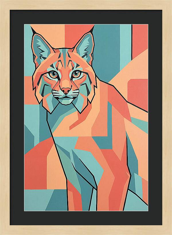 Bobcat In Geometric Colors