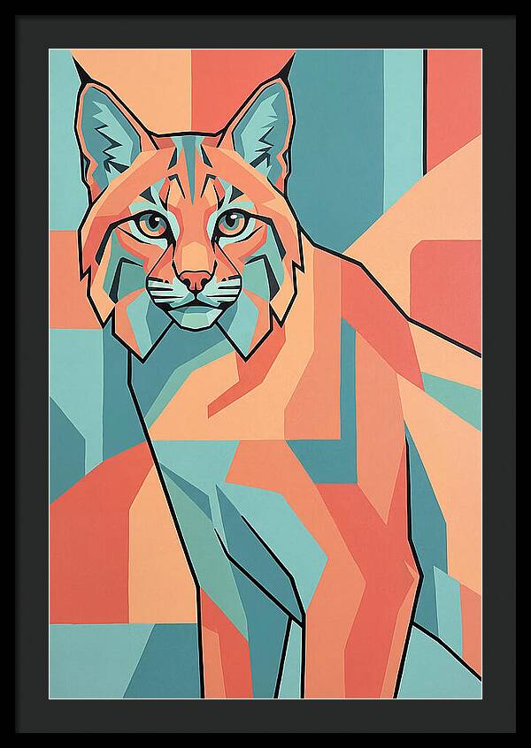 Bobcat In Geometric Colors