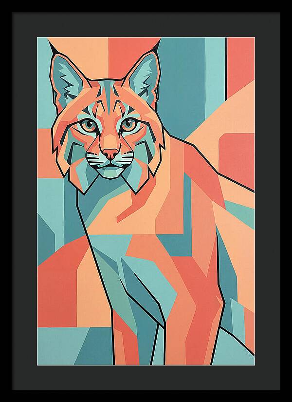 Bobcat In Geometric Colors