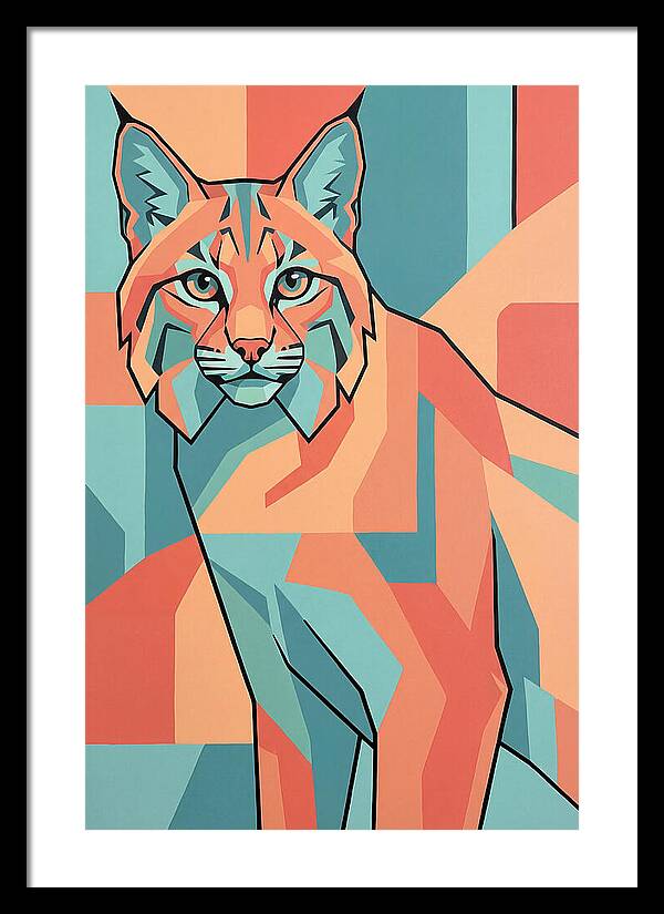 Bobcat In Geometric Colors