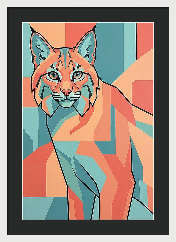 Bobcat In Geometric Colors
