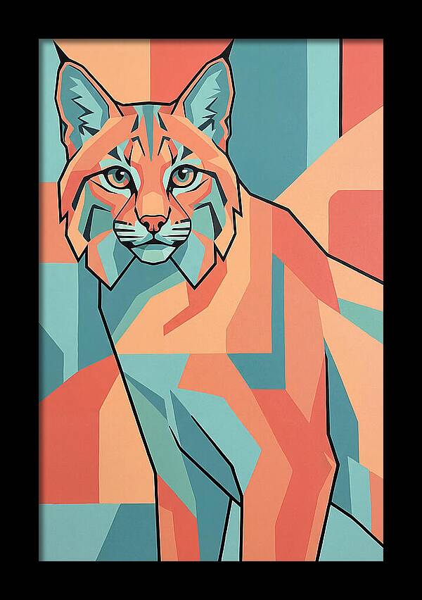 Bobcat In Geometric Colors