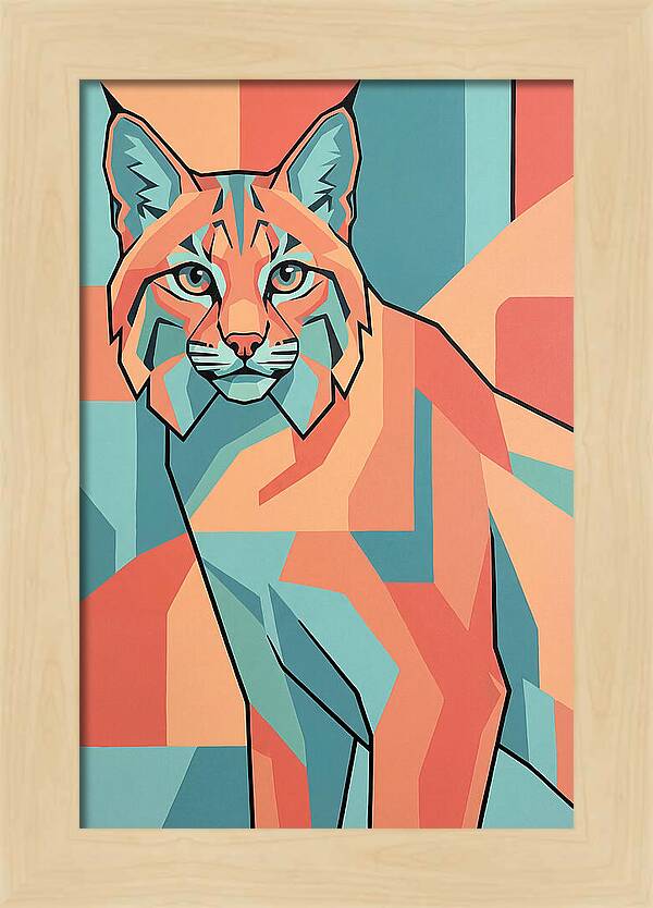 Bobcat In Geometric Colors