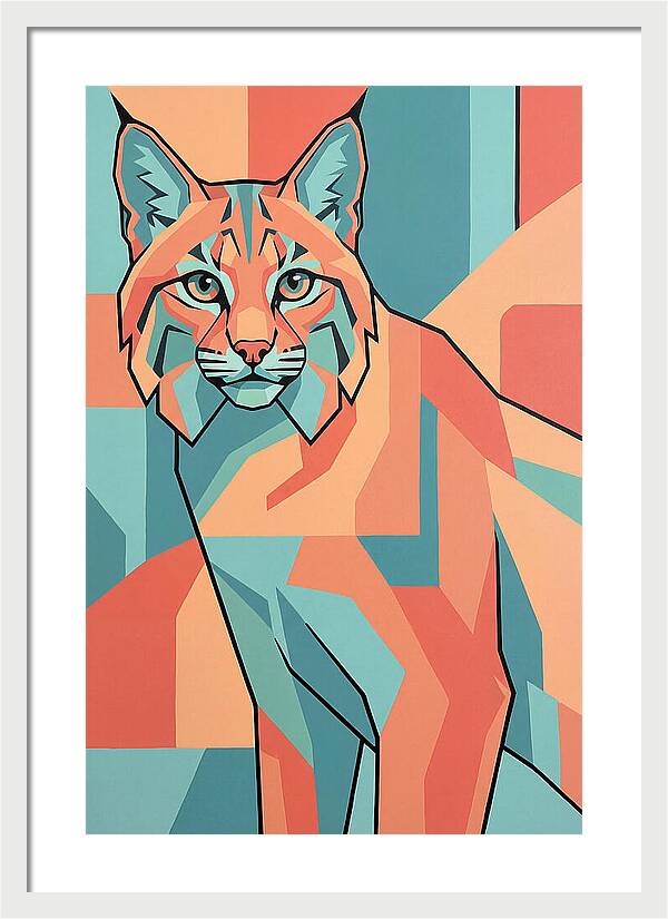 Bobcat In Geometric Colors